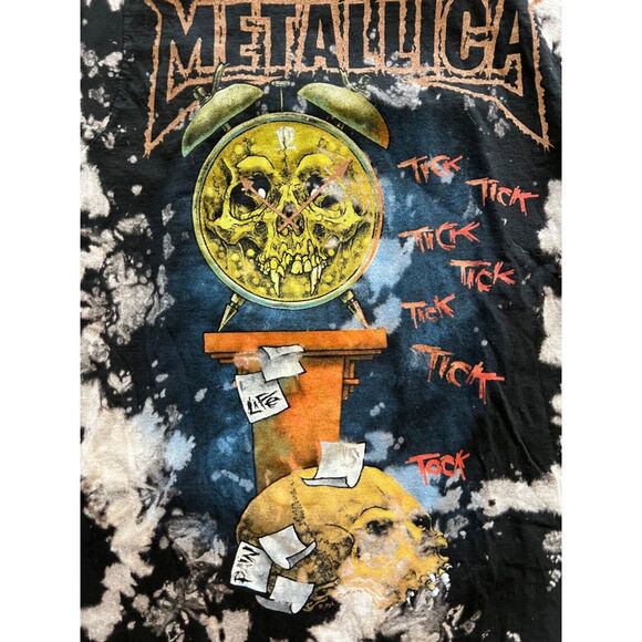 MENS METALLICA SMALL BLACK TAN TIE DYE GRAPHIC SHORT SLEEVE SOFT LOGO T-SHIRT - Picture 2 of 8